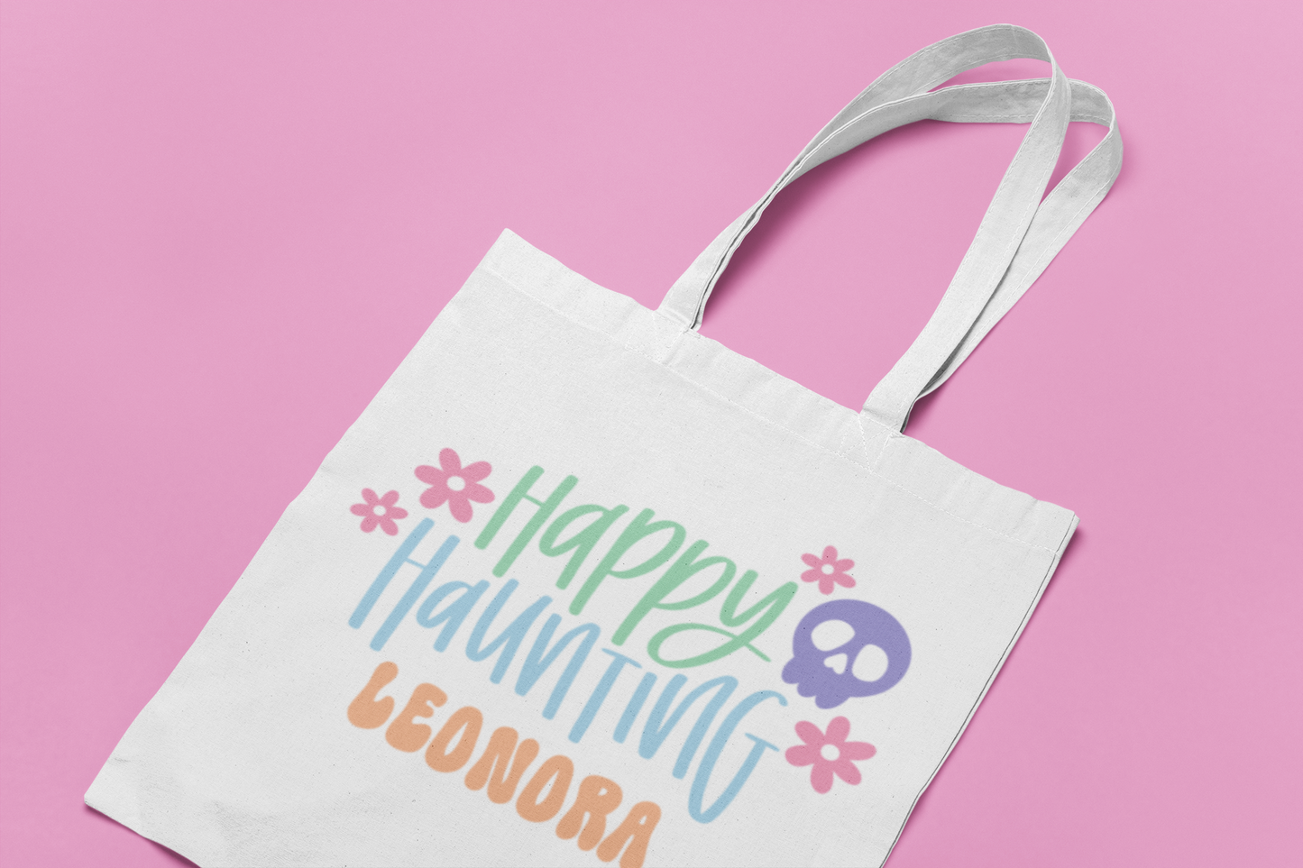 Happy Haunting Pastel Canva Bag - Spooky & Sweet