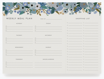 Rifle Paper Co.- Weekly Meal Planner - Garden Party Blue