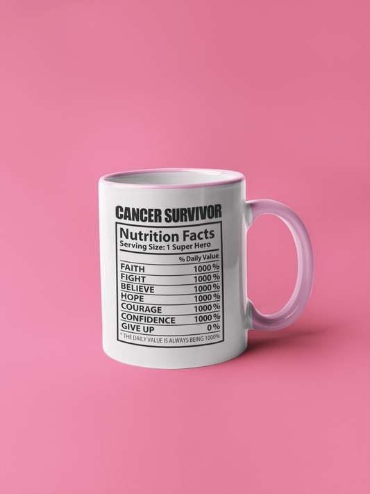 Mug Survivor Nutritional Facts - Ellas Contra el Cáncer