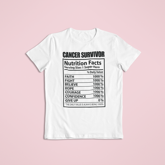 T-Shirt Survivor Nutritional Facts - Ellas Contra el Cáncer